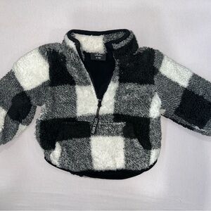 Little Bipsy Black and White Checkered Kids Fleece Pullover